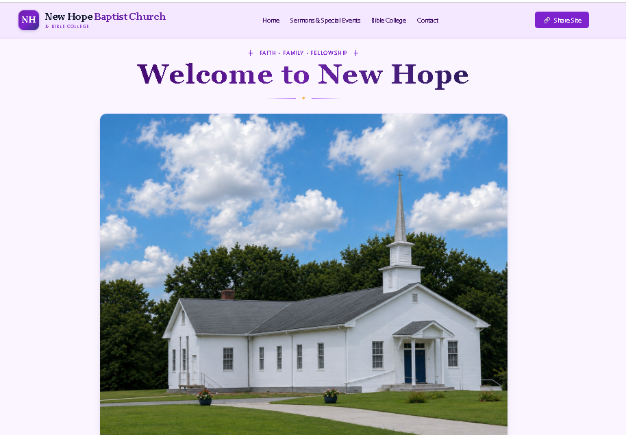 New Hope Baptist Church APPTLY project